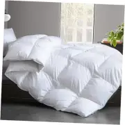 Twin Size Feather Down Fiber Comforter - Ultra Fluffy Duvet Insert with Soft