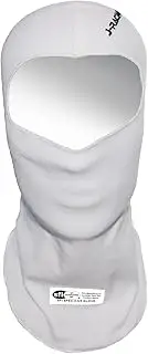 Racing Balaclava, Lightweight Aramid Knit, SFI 3.3 Certified, Flame Retardant, Stretch Fit & Breathable Head Sock for Auto Racing- White