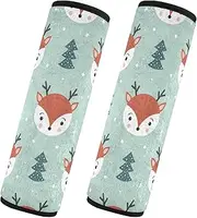 Car Seat Belt Pads Set of 2 Breathable Car Safety Seat Belt Strap Shoulder Pad Backpack Shoulder Strap Pad Cover Car Accessories for Adults Child Kids M Cute Deer