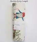 NEW Pottery Barn FOREST GNOME Embroidered Cotton Linen Table Throw CHRISTMAS