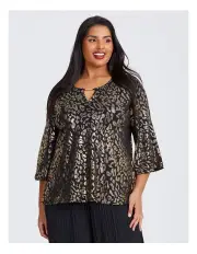 [Taking Shape] Animal Foil Party Top in Multi