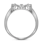 10kt White Gold Womens Round Diamond Butterfly Bug Cluster Fashion Ring 1/1