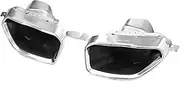 1 Pair Car Accessories Muffler Tip Compatible Compatible For BMW 3 Series G20 G21 320i 325i 330i M340i 2019-2020 Exhaust Tips MP Look Tail Tip(Silver)