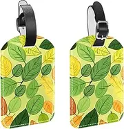 [YTYVAGT] Luggage Tag,Luggage Tags for Suitcases,Bag Tags for Luggage,2-Pc,Colored Leaves