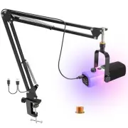 USB Gaming Microphone,PC Microphone for phone tablet with RGB for Streaming