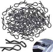 Hobbypark RC Body Clips Bent Springy R Pins Bent Black for All 1/8 Scale & Traxxas 1/10 Car Truck Crawler Buggy Drift Touring Shell (100-Pack)