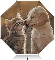 [PDZRMY] UV Protection Travel Umbrella Puppy Puppy Sunlight Compact for Rain and Sun - Auto Open and Close UPF 50+ Windproof Portable 46” Sun Umbrella for Women and Men