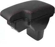 Auto Armrest Box Storage Box for Nissan for Juke Car Armrest Interior Details ESQ Retrofit Parts USB Armrest Box for 2010-2019(Red Wire)