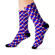 Charisma Girls Red White ad Blue pattern 1 Sublimation Socks