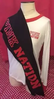 Victoria's Secret S Set PINK Nation Ringer Tee Shirt Campus Legging Pant Red Nwt