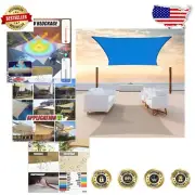 190 GSM Blue Rectangle Shade Sail - 95% UV Block, Waterproof Canopy 16' x 24'