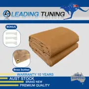 Heavy Duty Dark Tan Canvas Tarp Tarpaulin Sun Blocked Waterproof Dustproof 5x5m