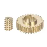 Worm Gear Set Wheel Shaft Brass 30:1 Reduction rate 0.3 Modulus 5.6mm Height