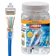 ITBEBE Gold Plated 100 Pieces End Pass Through RJ45 Cat5 Cat5e Connector 8P8C