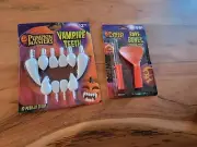 Jack-O-Lantern Pumpkin Masters 15 Vampire Teeth And Bare Bones Carving Tools LOT