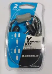 Scosche Y ADAPTER KIT 2F-1M or 2M-1F TWISTED AUDIO CABLE SIGNAL SPLITTER RCA HQ