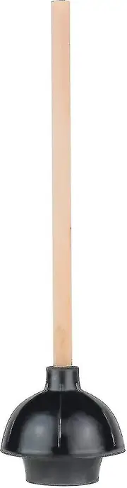 Rubber Toilet Plunger, Double Thrust Force Cup, Heavy Duty, Commercial Grade With Wood Handle