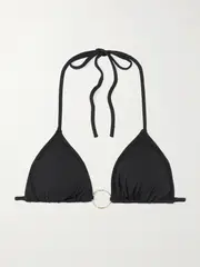 [Melissa Odabash] Melissa Odabash - Miami Embellished Triangle Bikini Top - Black - UK 16 UK 16 Black