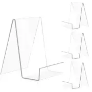 4 Pack Clear Acrylic Book Stand Display Holder Easel for Tablets Magazines