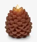 Luminara Pinecone Flameless Candle Adobe Chalky Finish Battery Operated W/Timer