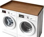 Gashell Washer Dryer Countertop, 27.5" x 54" Bamboo Washer and Dryer Countertop for Laundry Room Organization(Retro Brown)