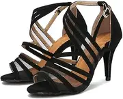 [HOBTEC] Women's Ballroom Latin Dance Shoes Salsa Samba Tango Bachata Kizomba Social Dance Shoes for Women in High-Heeled