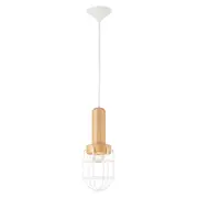 Quinn Industrial Cage Pendant Lights White | Marden Designer