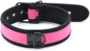 Restraint Bondage Neck Collar Buckle Ring Adjustable Size for Men Women (pink)