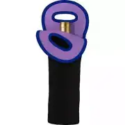 RainCaper Wine Bottle Carrier Tote with Handles, Single, Black/Blue/Lilac