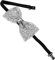 [Garneck] Sequin Bow Tie for Men Wedding and Party Accessory Pre-tied Rhinestone Bow Tie Stylish Design
