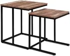 Coffee Table Set of 2 Bedside Bed Sofa Side Nesting Tables Laptop Desk, Home Fur