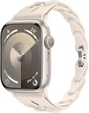 XMUXI Slim Silicone Strap Compatible with Apple Watch 40mm 41mm 42mm,Soft Sport Strap Circle Chain Wristband for iWatch SE/Series 10/9/8/7/6/5/4 Women