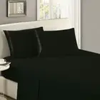 Premium 600 TC Egyptian Cotton Bed Sheet Set 4 Piece, Black