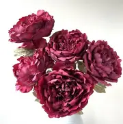 Dried look artificial burgundy flower stem rustic flower DIY arrangement flowers