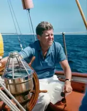 PRESIDENT JOHN F KENNEDY ON HIS YACHT THE MANITOU 8X10 GLOSSY PHOTO IMAGE #2