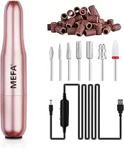 MEFA Nail Drill - USB Electric Drill with Nail Drill Bits - 13 in 1 Kit Portable Electric Nail File Professional, 20000RPM Manicure Pedicure Nail Set Efile Nail Electric Drill for Home Salon