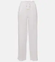 [Heidi Klein] Heidi Klein White Bay linen wide-leg pants AU 10 white