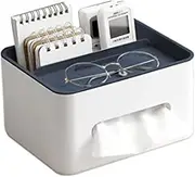 Rectangular Tissue Box Cover - Multifunctional Tissue Holder with Organizer for Desktop Livingroom Bedroom Home Office.