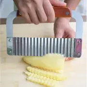 Stainless Steel Crinkle Wavy Cutter Potato Chip French Fry Slicer Kitchen Tool