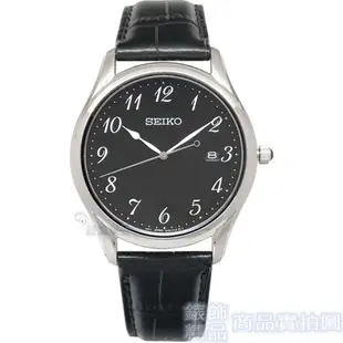 SEIKO 精工表 SUR305P1手錶 藍寶石鏡面 數字黑面 日期 黑色壓紋皮帶 男錶 【錶飾精品】