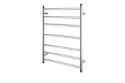 AQUAPERLA 7-Bar Heated Towel Rail - Round Bars - Chrome (W600mm x H800mm)