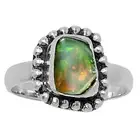 Premium Quality Ethiopian Opal Rough 925 Sterling Silver Ring s.5 Jewelry R-1071