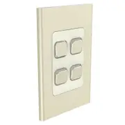 Clipsal Iconic STYL S3044C-CE - 4 Gang Switch Cover Plate - Crowne - (Skin Only)
