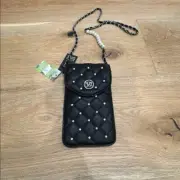 Badgley Mischka Black Pearls Strap Phone Case Removable Pearl Chain Strap