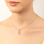 Cubic Zirconia Evil Eye Pendant in 9ct Yellow Gold, No Chain