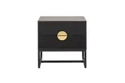 HomeStar Odin Bedside Nightstand Side Table W/ 2-Drawers BlackHandle