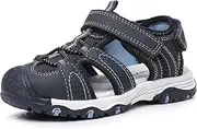 [Ahannie] Toddler Sandals Boys Girls Sandals – Kids Closed Toe Water Sport Outdoor Summer Beach Shoes with Hook Loop