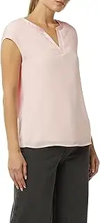 [Comma] Blouse Shirt with Satin Trim, Pale Pink, 16 AU