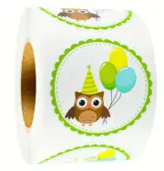 Owl Theme Gift Stickers 5cm 50pc Kids Party Birthday Cards Seals Labels Presents