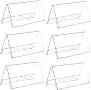 Zerodeko 6Pcs Transparent Acrylic Table Stands Double Sided Office Display Holders for Conference Name Plates and Easy to Clean Sign Holders for Events and Expositions